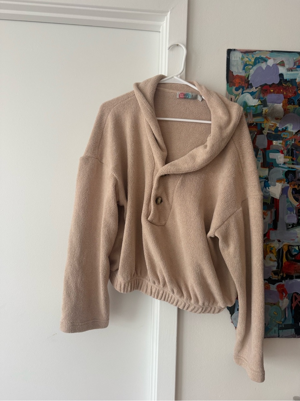 Soft FP Beach Cozy Beige Hooded Pullover Sweater